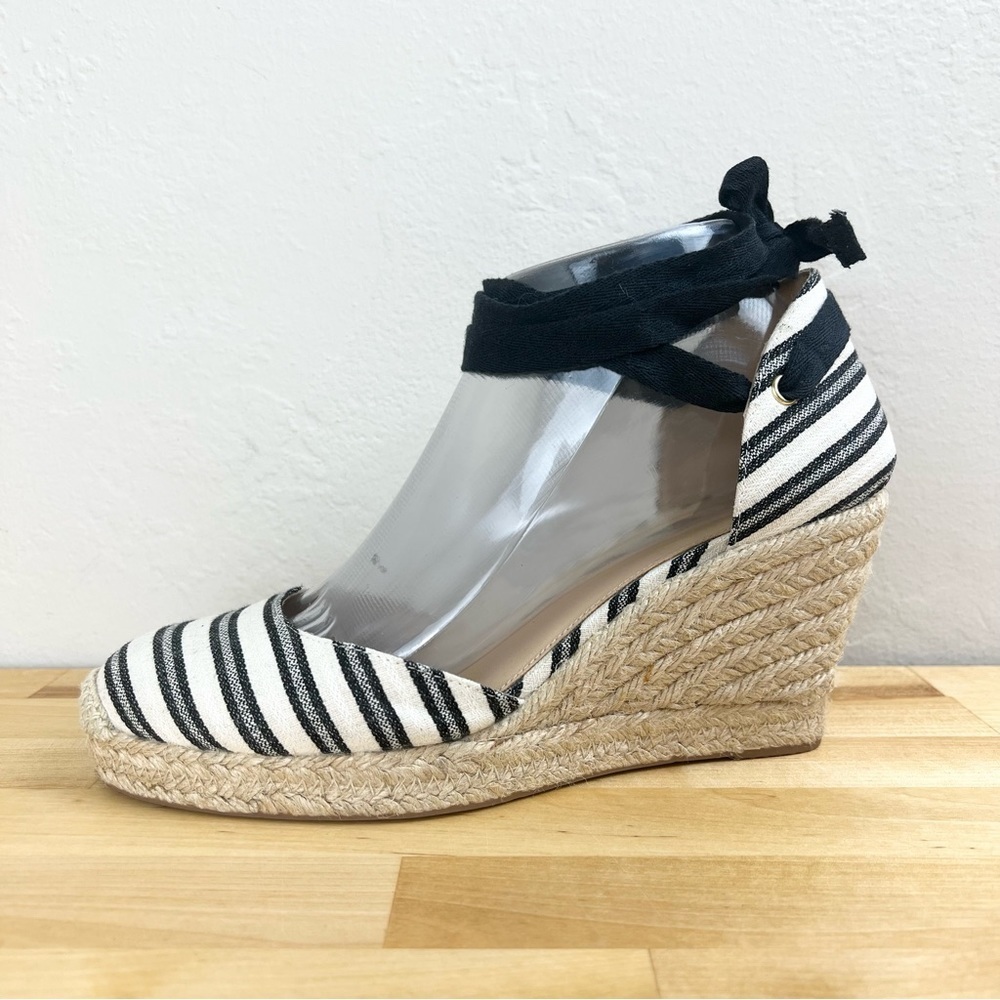 J. Crew Espadrille Jute Wedges Ankle Wrap in Stripe Women's US Size 7.5